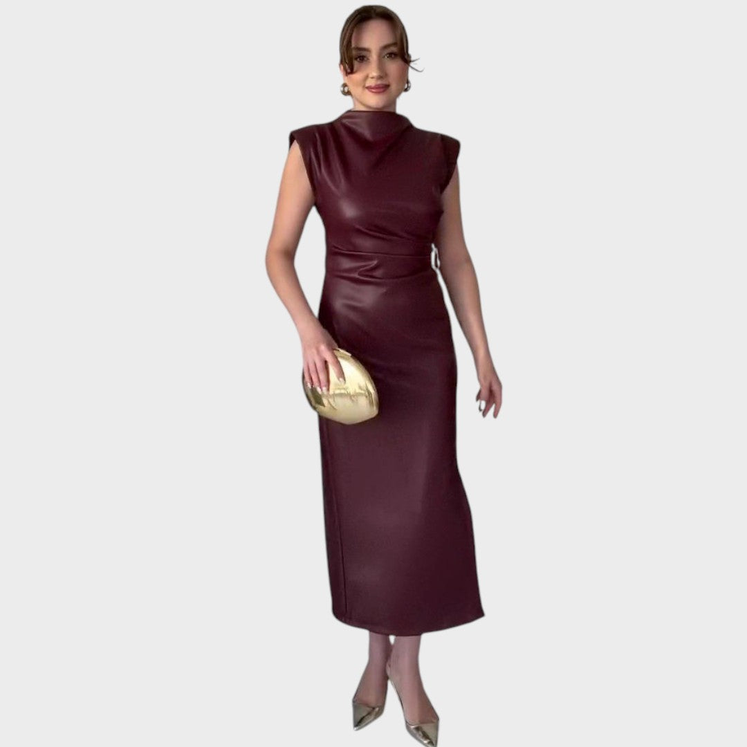 Brazella | Vestido Elegante de Ante con Abertura