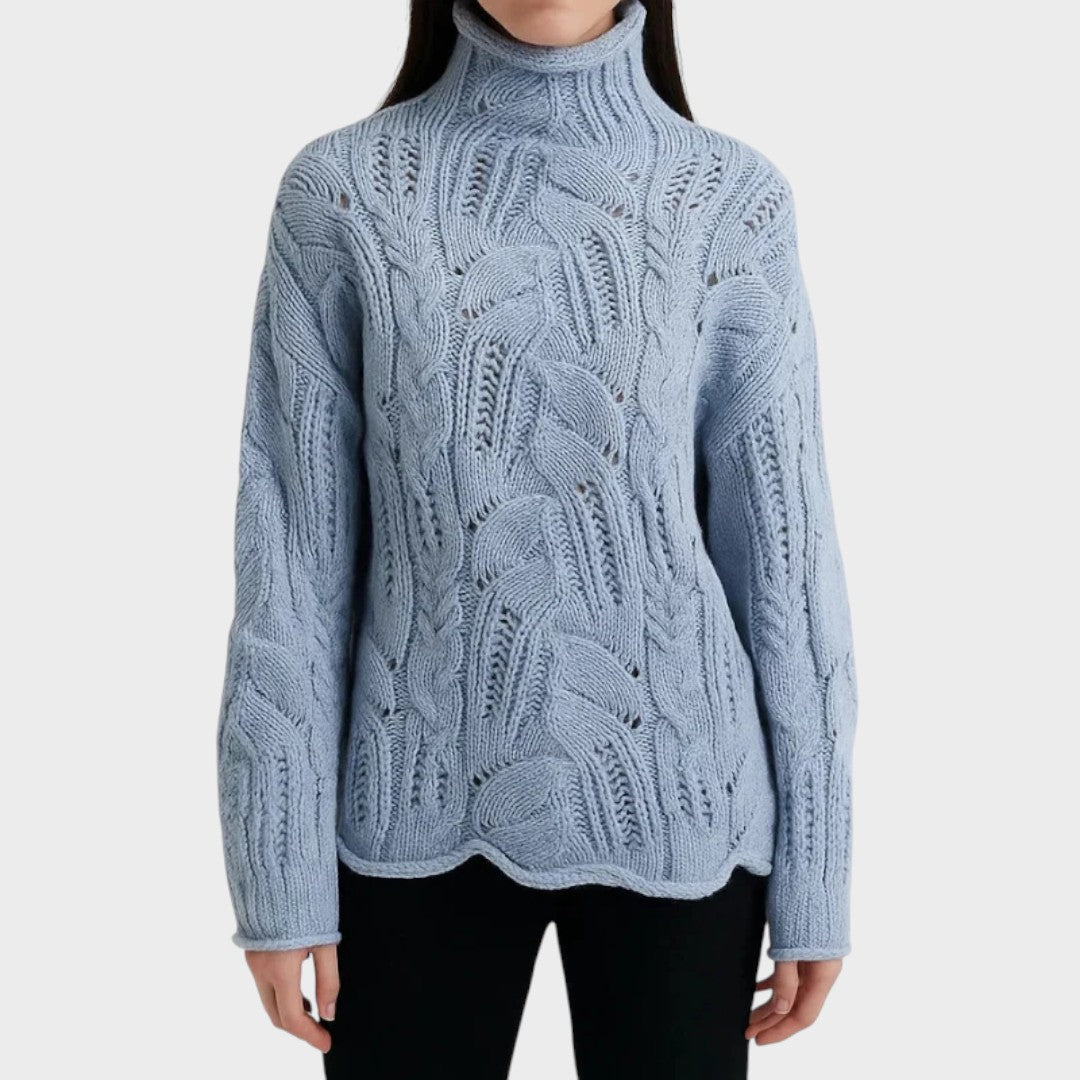 Celeste | Jersy de Punto Trenzado