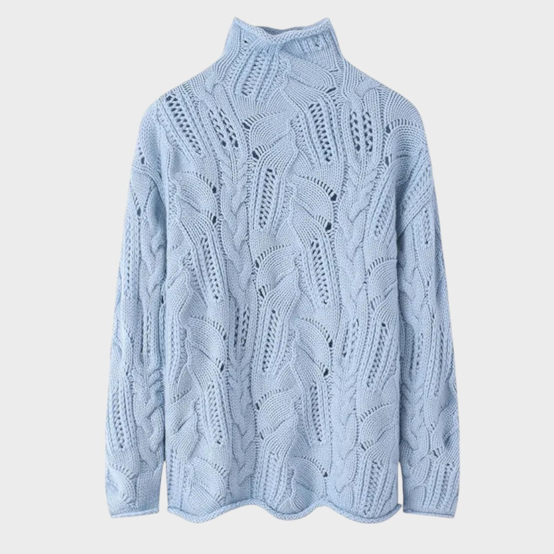 Celeste | Jersy de Punto Trenzado