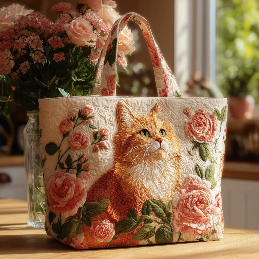 Bolso Artesanal de Gato Rosas