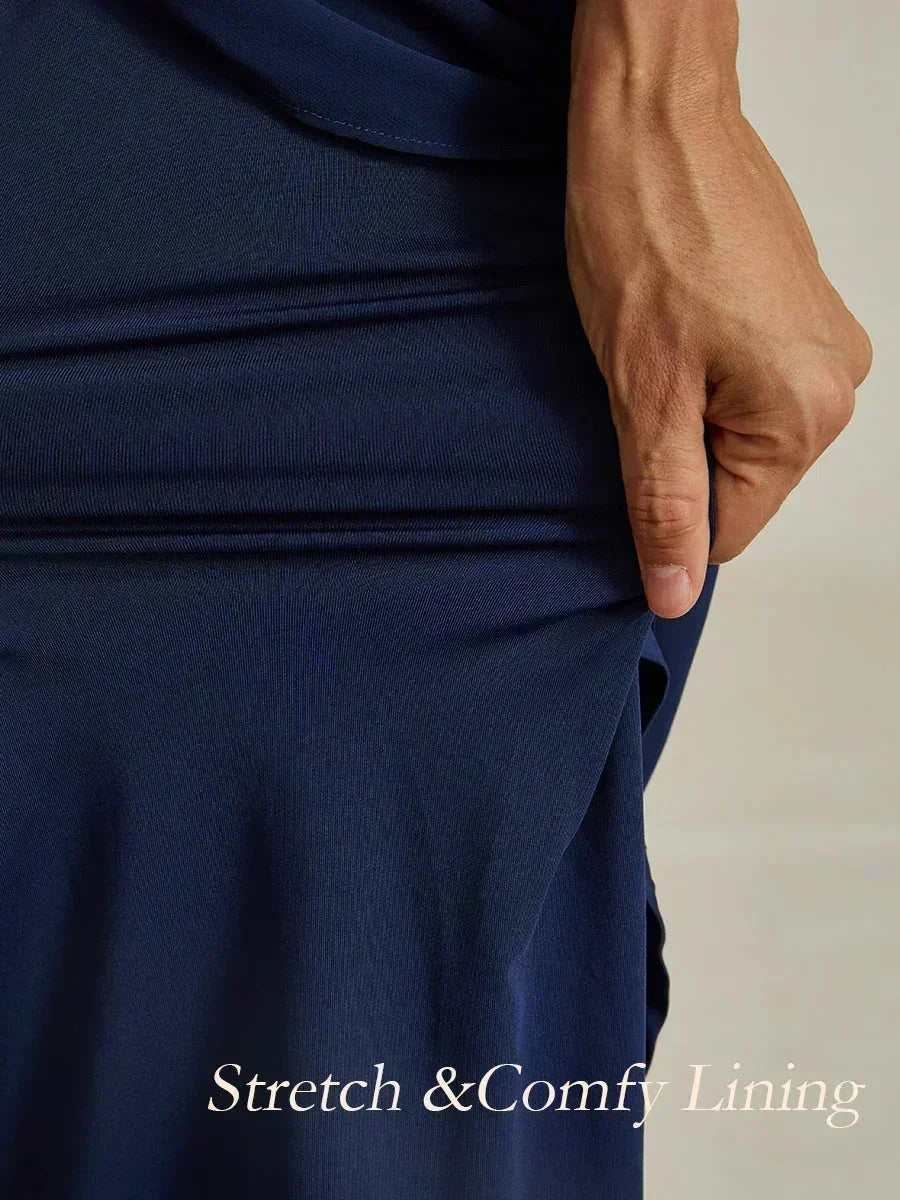 Vestido midi con encaje y manga tres cuartos