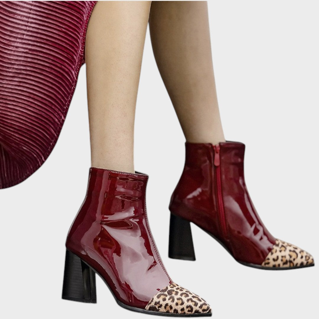 Diva | Botas de Charol con Estampado de Leopardo