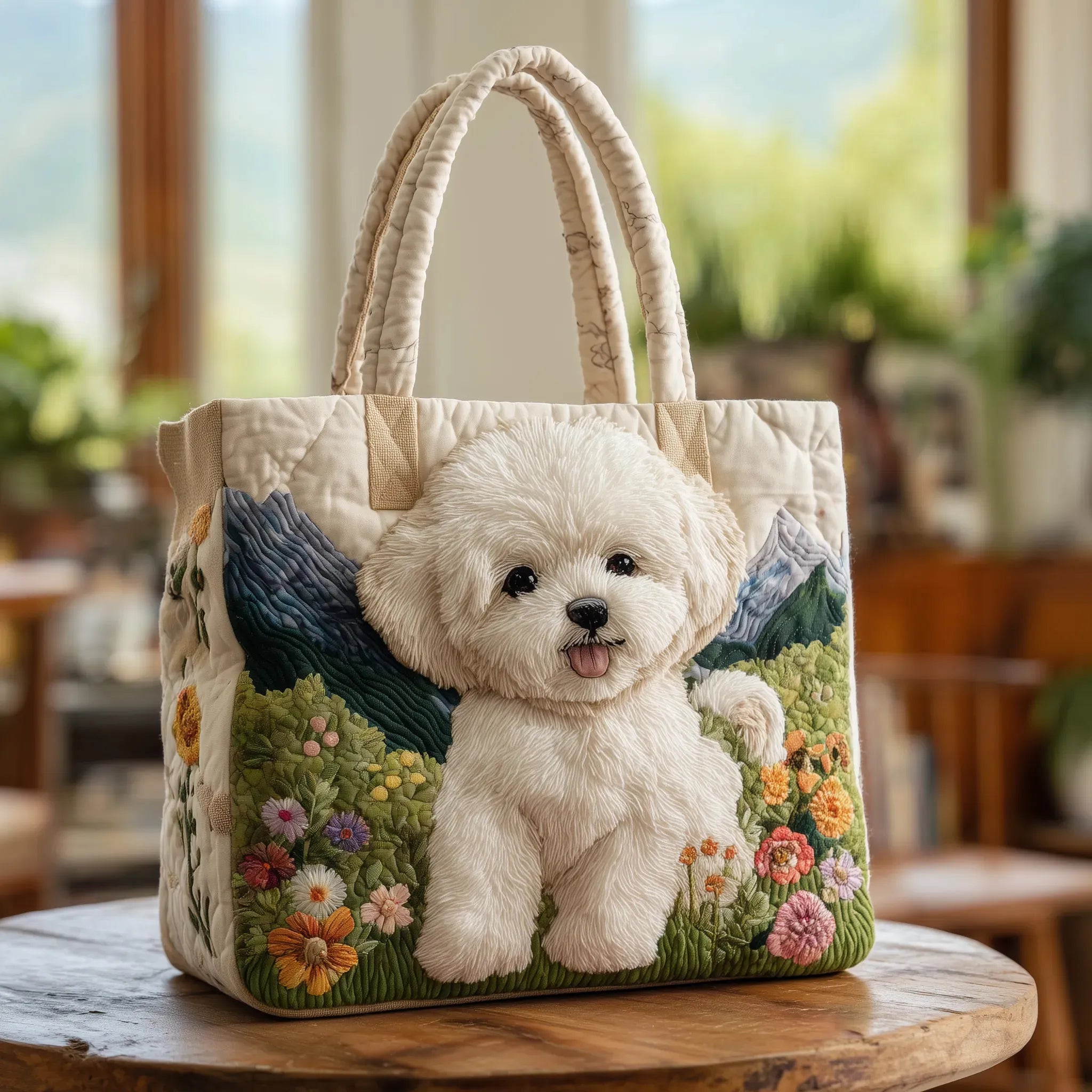 Bolso Acolchado Artesanal con Perro