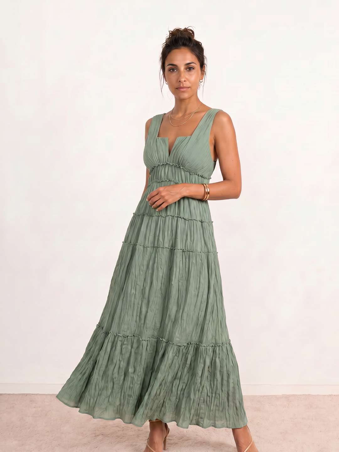 Vestido fluido efecto arrugado
