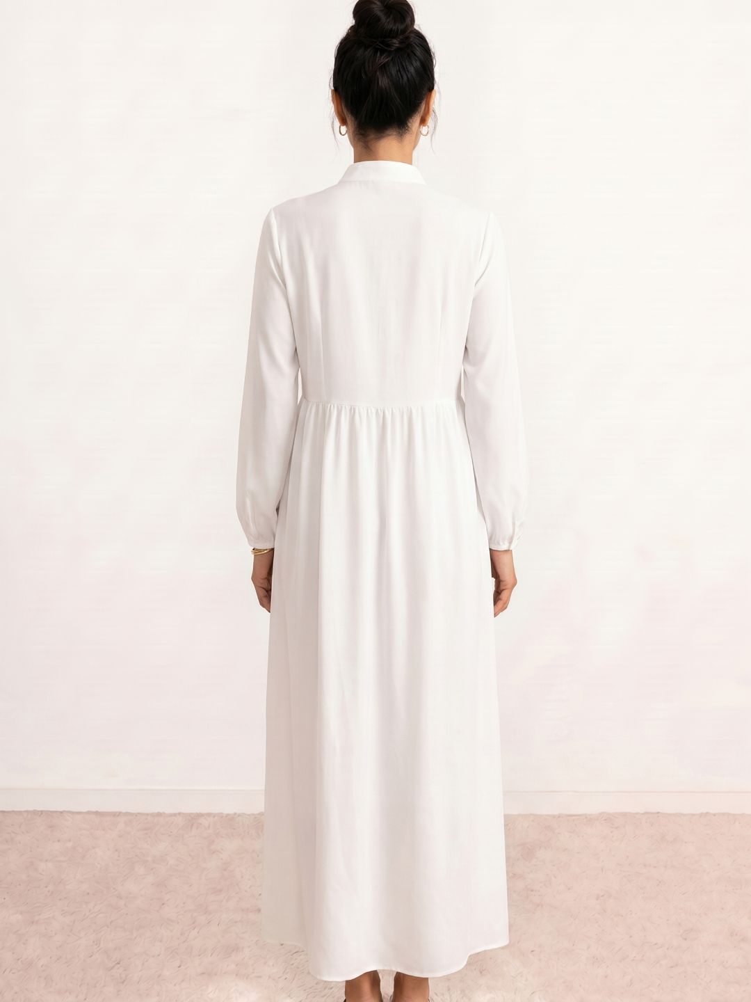Vestido camisero plisado