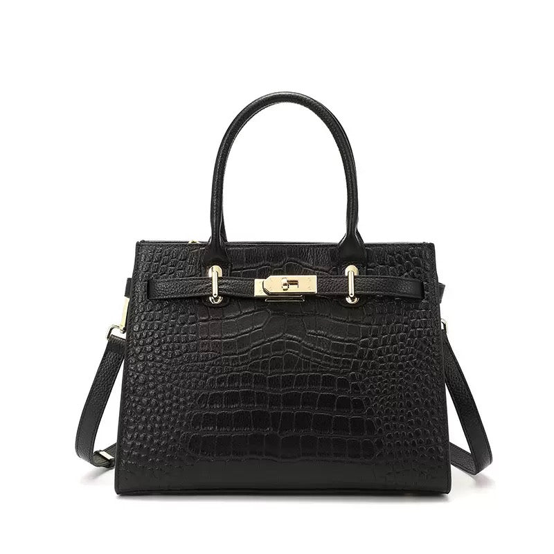 Bolso clásico de cuero genuino de mujer, para uso diario