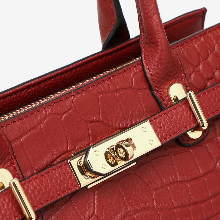 Bolso clásico de cuero genuino de mujer, para uso diario