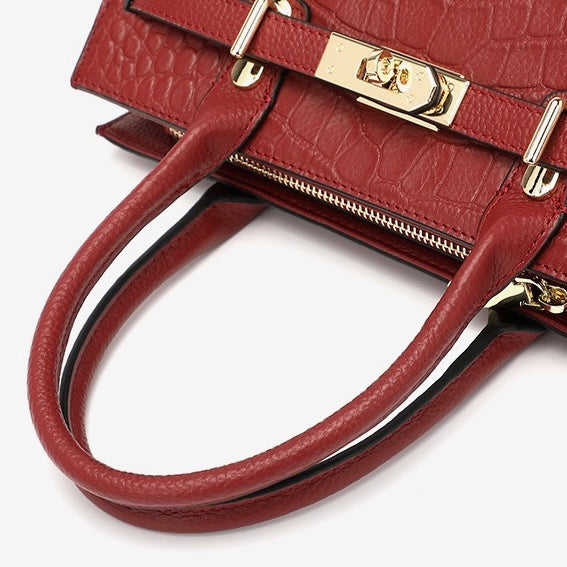 Bolso clásico de cuero genuino de mujer, para uso diario