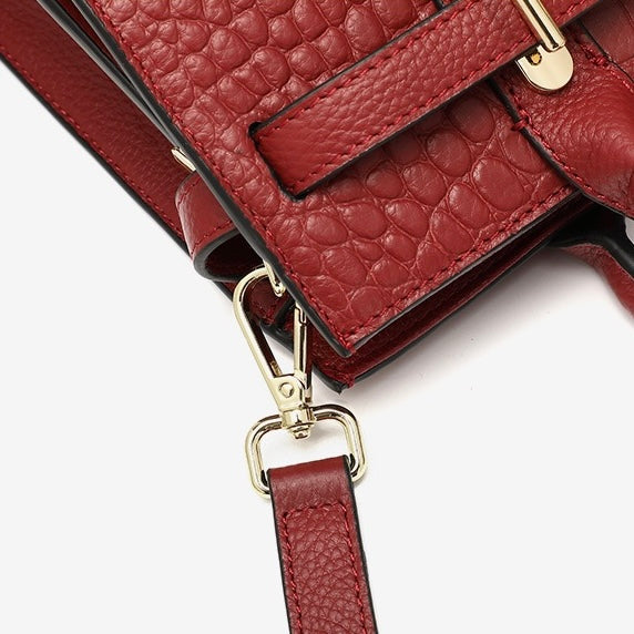 Bolso clásico de cuero genuino de mujer, para uso diario