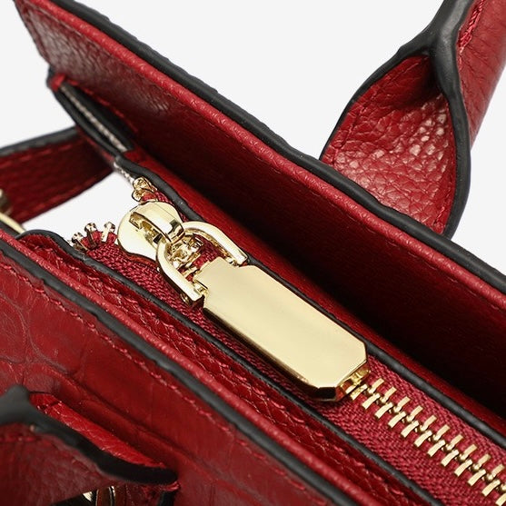 Bolso clásico de cuero genuino de mujer, para uso diario