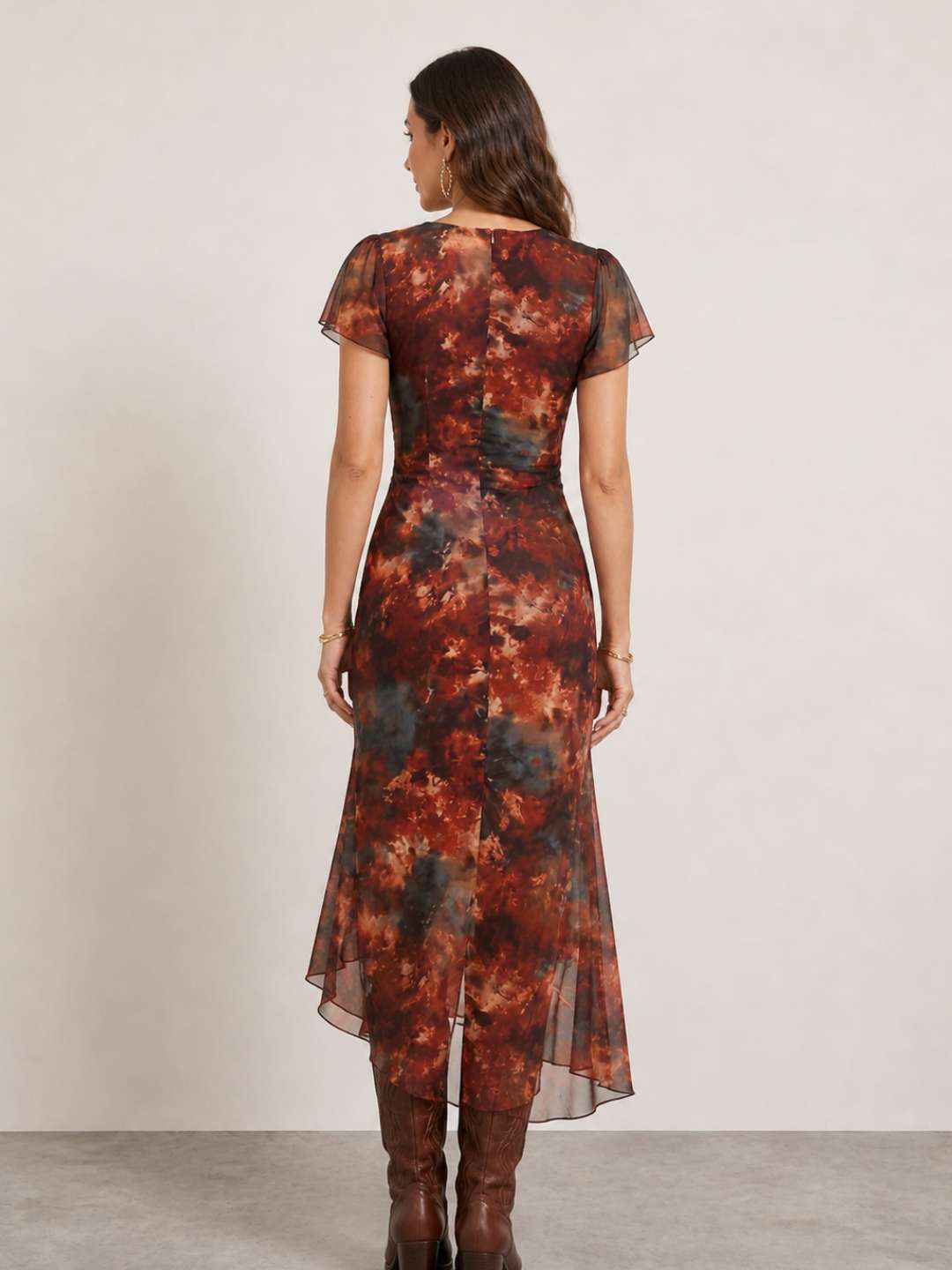 Vestido midi detalle drapeado