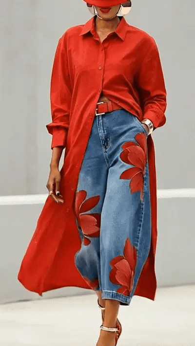 AURORA | VAQUERO ESTAMPADO ARTÍSTICO - Nhaura