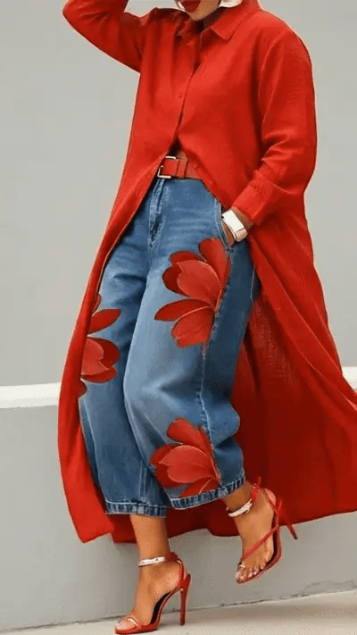 AURORA | VAQUERO ESTAMPADO ARTÍSTICO - Nhaura
