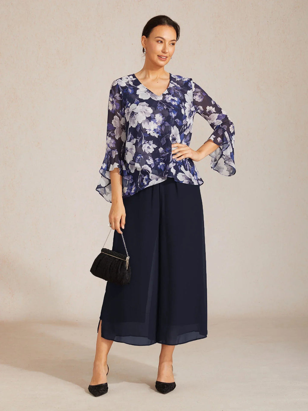 Blusa boho elegante de gasa con manga de volante - Nhaura