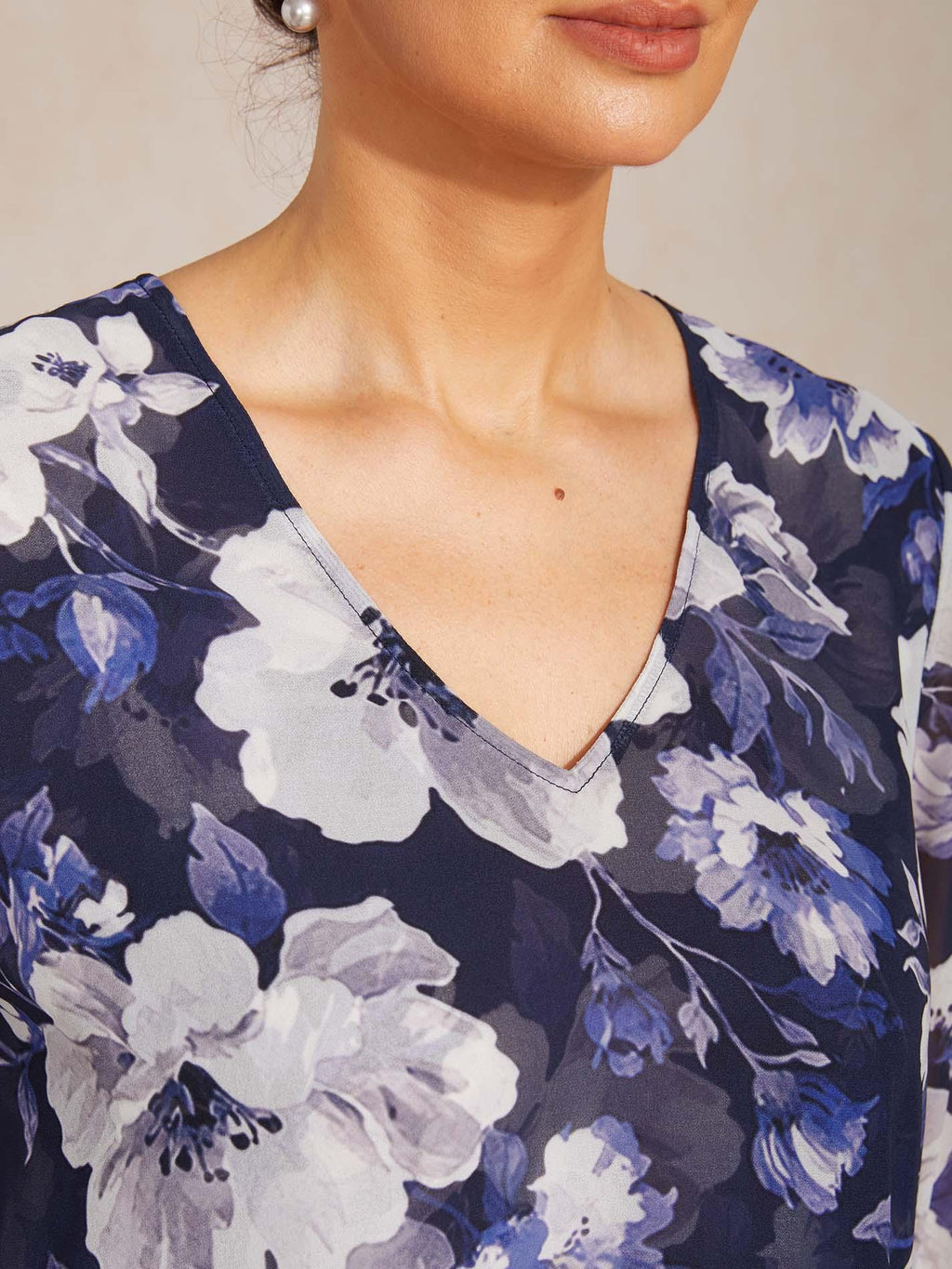 Blusa boho elegante de gasa con manga de volante - Nhaura