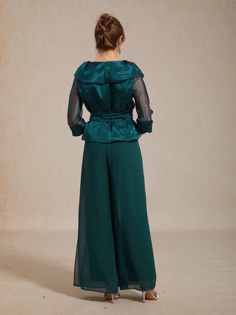 Blusa elegante con cuello de organza semitransparente para anudar - Nhaura