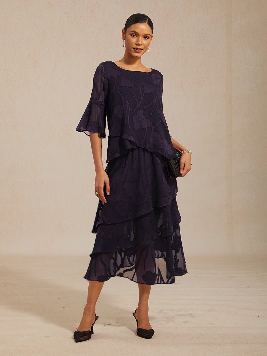 Blusa elegante de gasa con bajo asimétrico - Nhaura