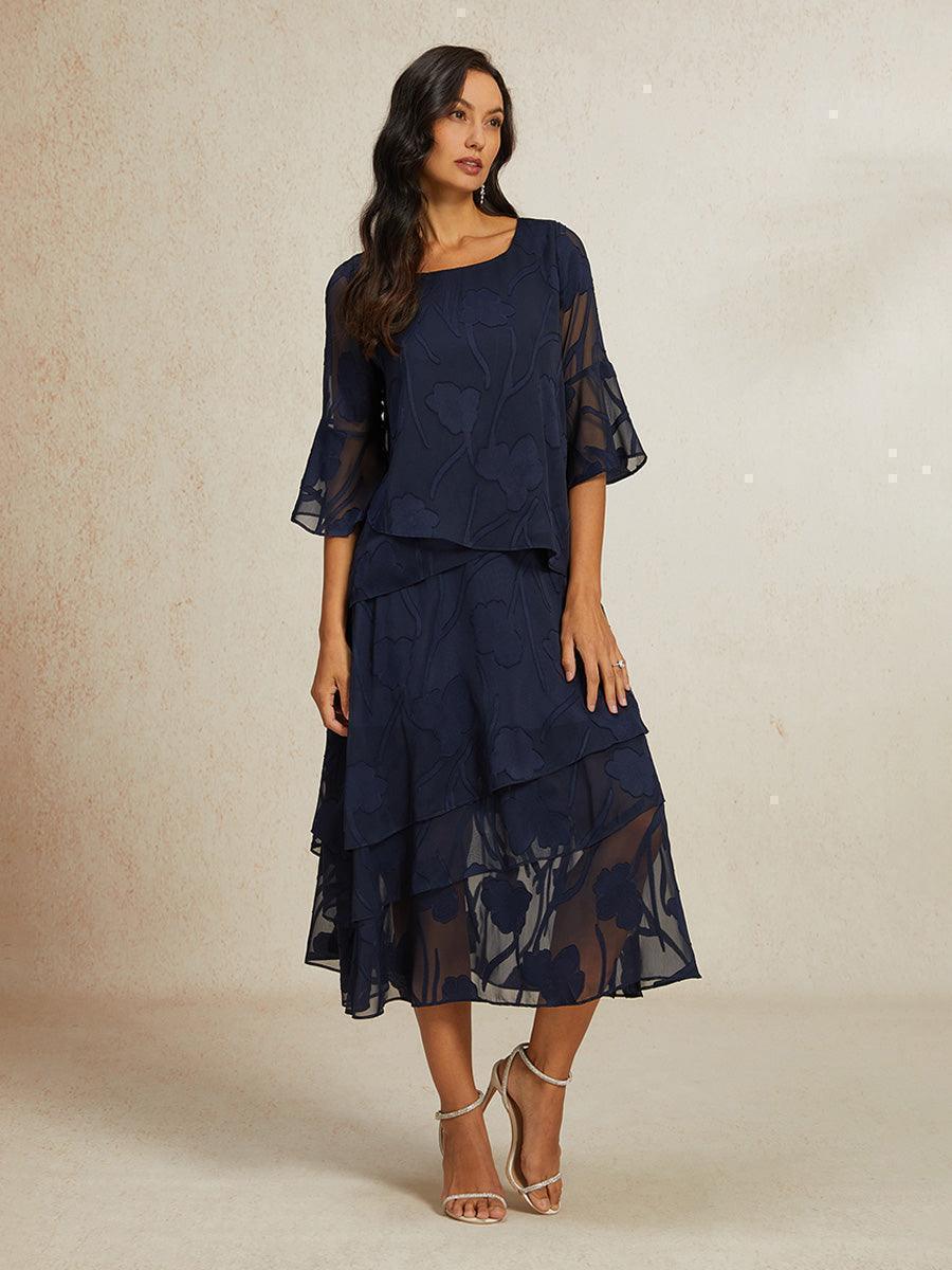 Blusa elegante de gasa con bajo asimétrico - Nhaura