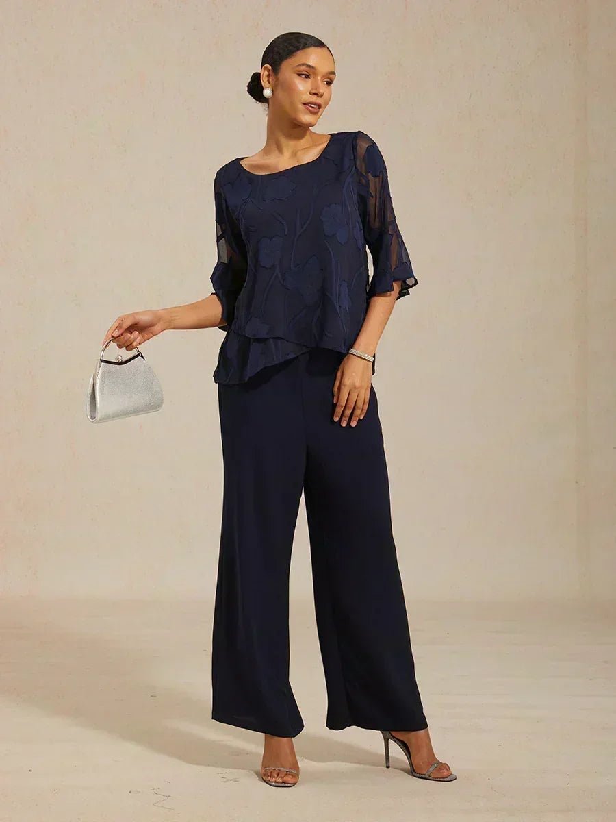Blusa elegante de gasa con bajo asimétrico - Nhaura