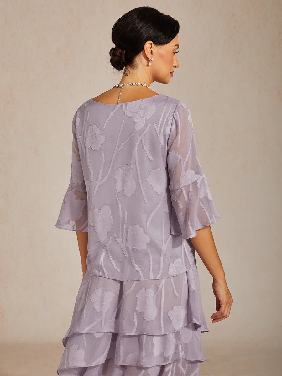 Blusa elegante de gasa con bajo asimétrico - Nhaura