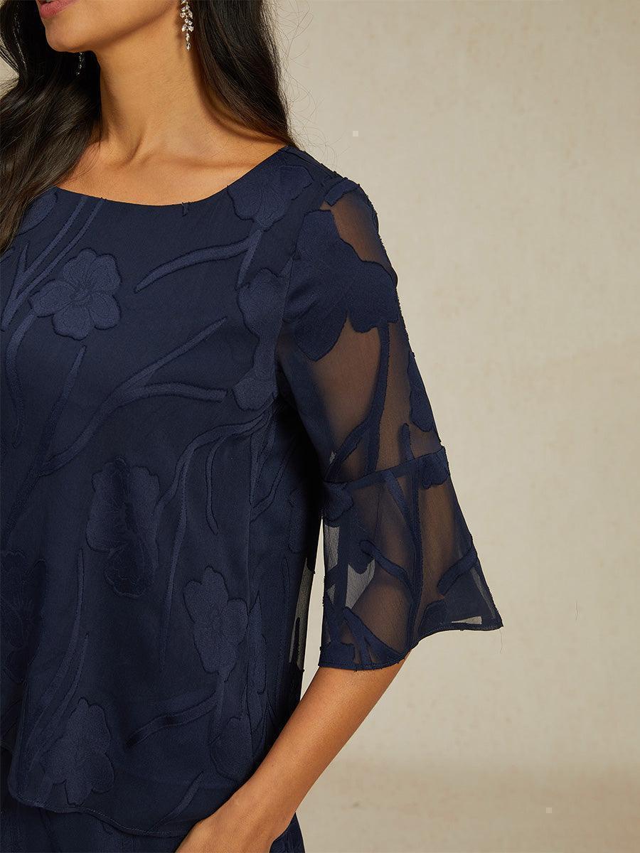 Blusa elegante de gasa con bajo asimétrico - Nhaura