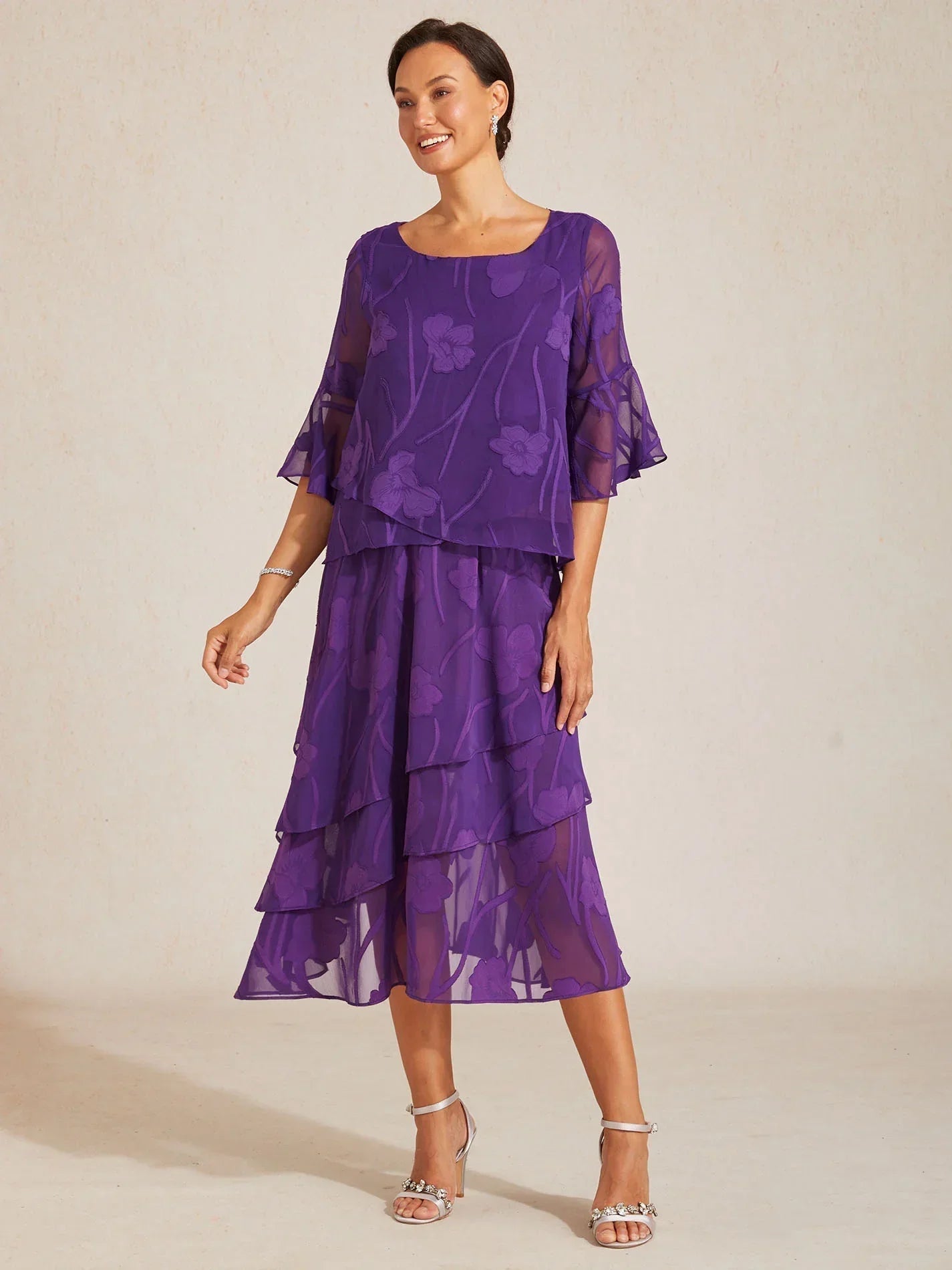 Blusa elegante de gasa con bajo asimétrico - Nhaura