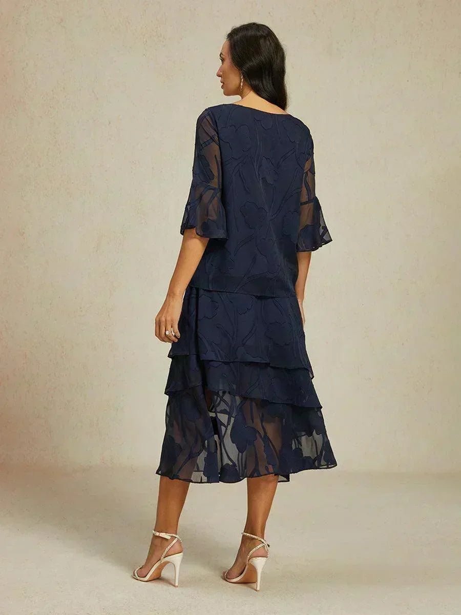 Blusa elegante de gasa con bajo asimétrico - Nhaura