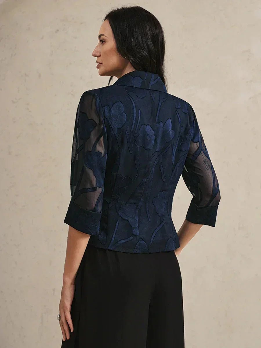 Blusa elegante de gasa floral - Nhaura