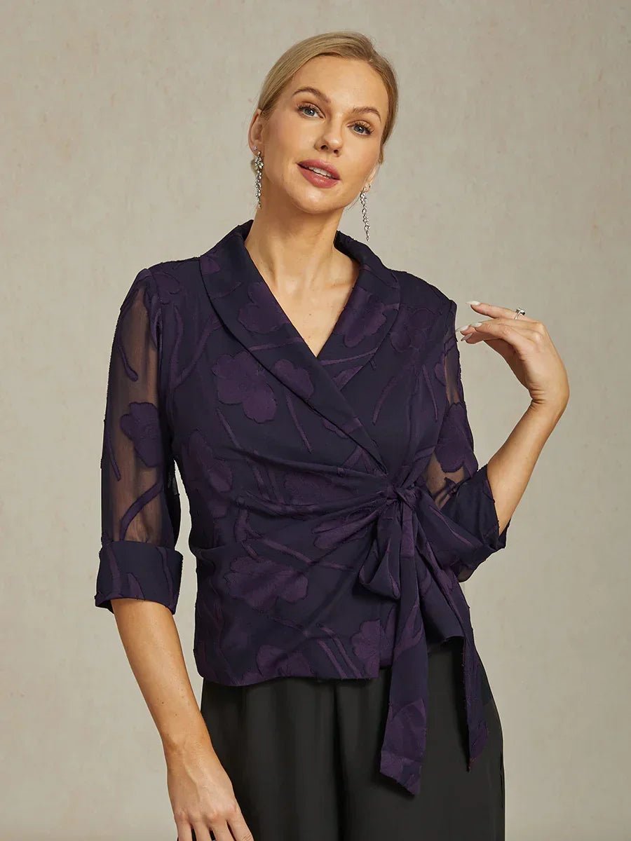 Blusa elegante de gasa floral - Nhaura