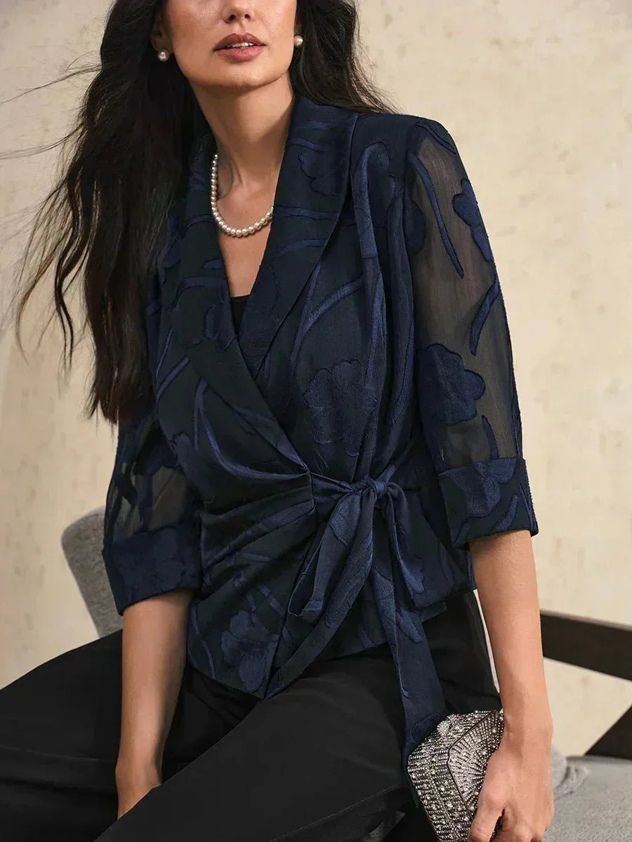 Blusa elegante de gasa floral - Nhaura