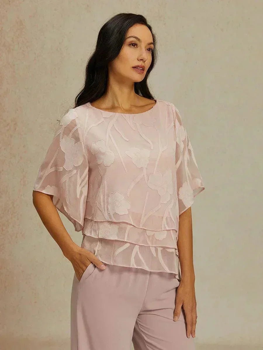 Blusa floral de gasa con capas - Nhaura
