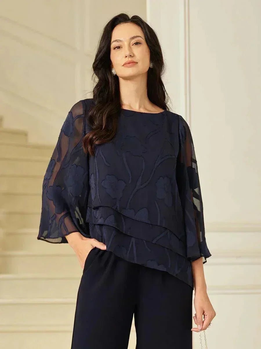 Blusa floral de gasa con capas - Nhaura