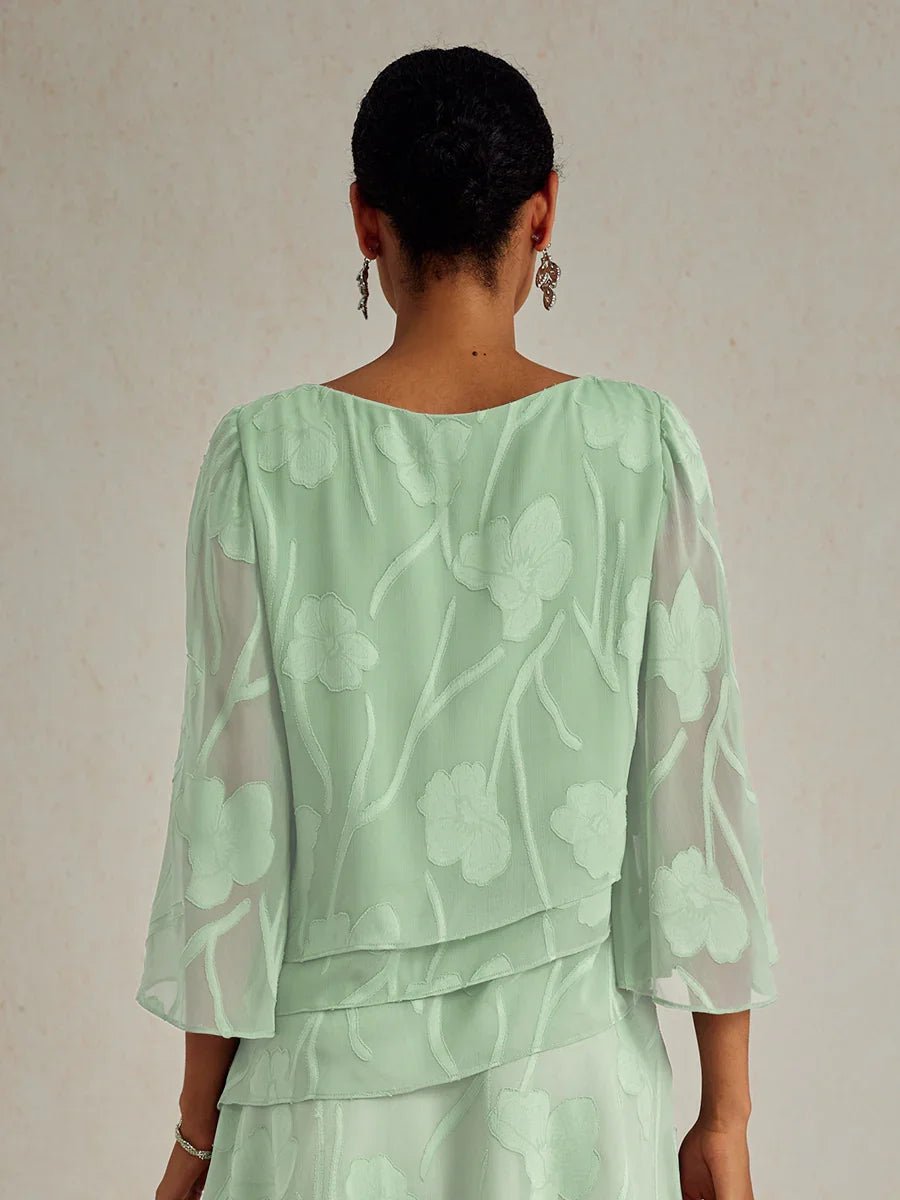 Blusa floral de gasa con capas - Nhaura