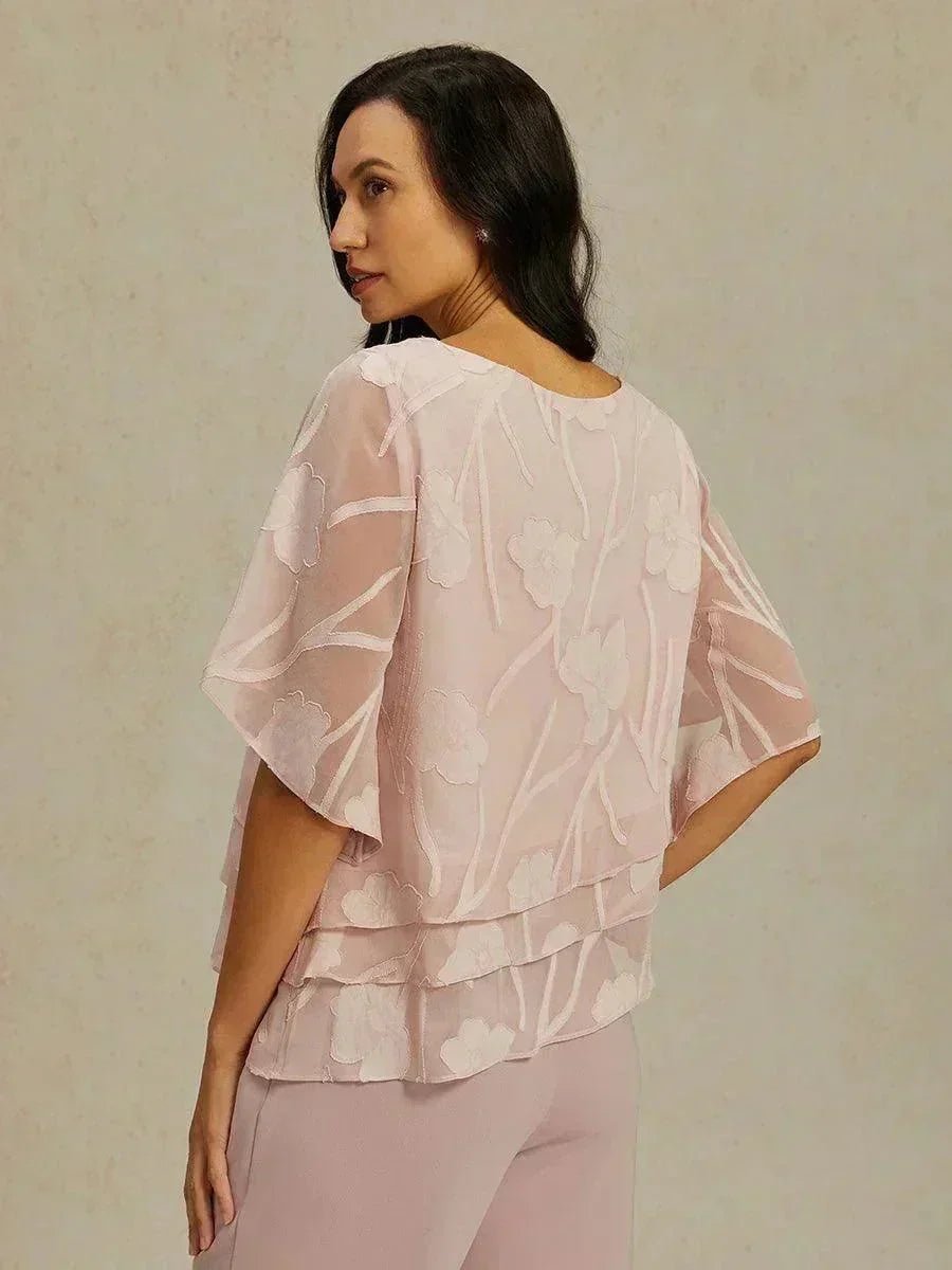 Blusa floral de gasa con capas - Nhaura