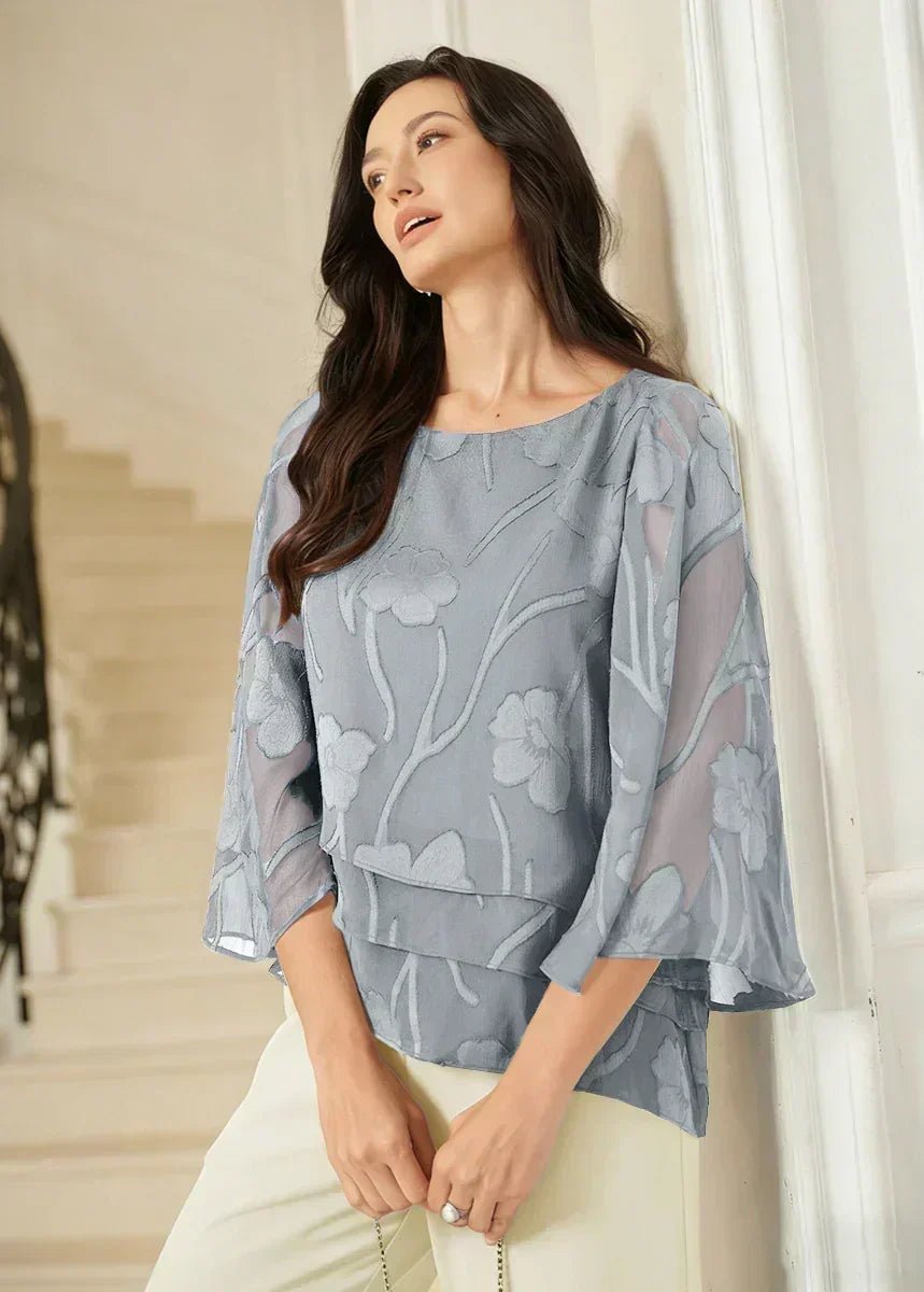 Blusa floral de gasa con capas - Nhaura
