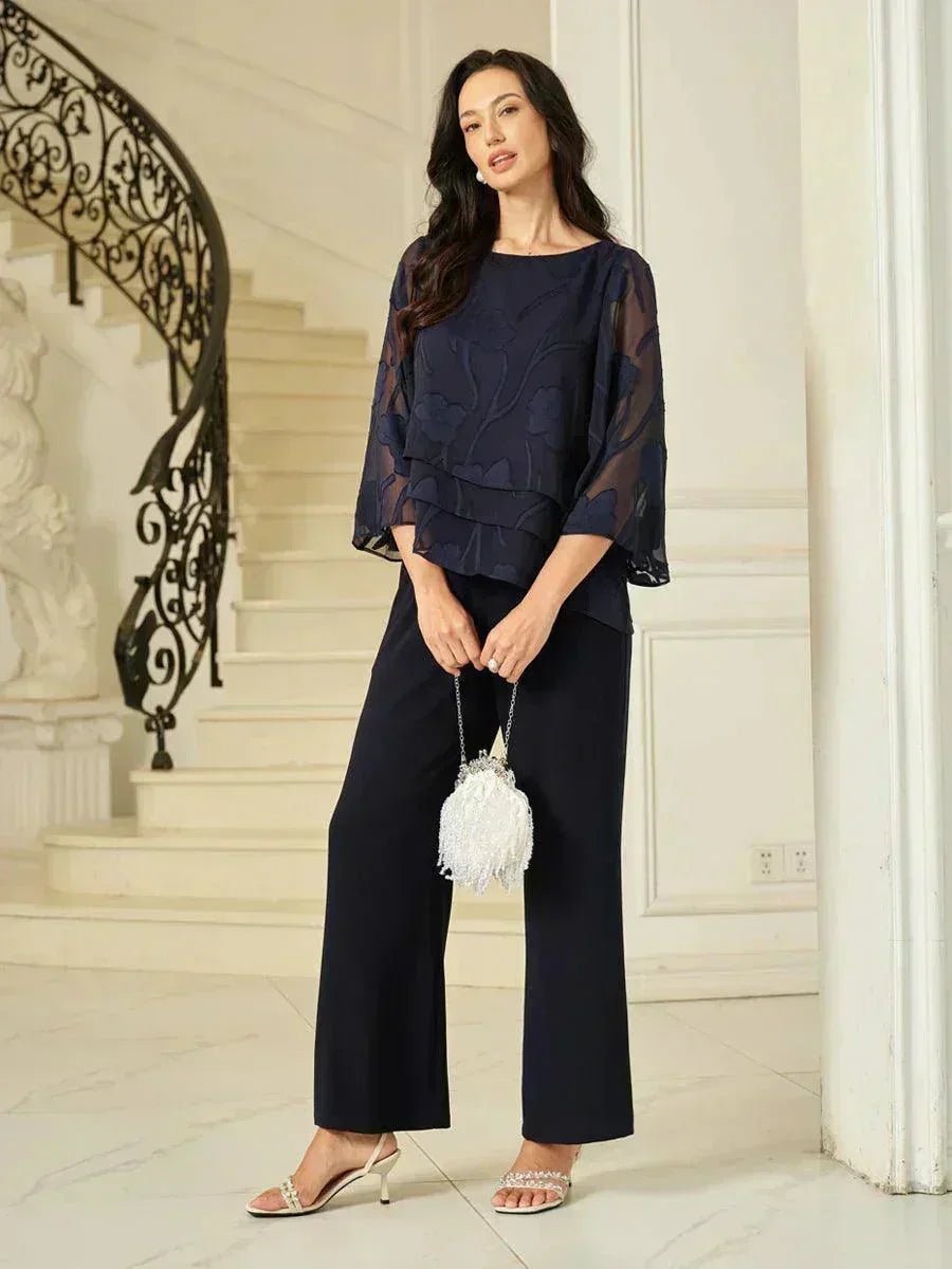 Blusa floral de gasa con capas - Nhaura