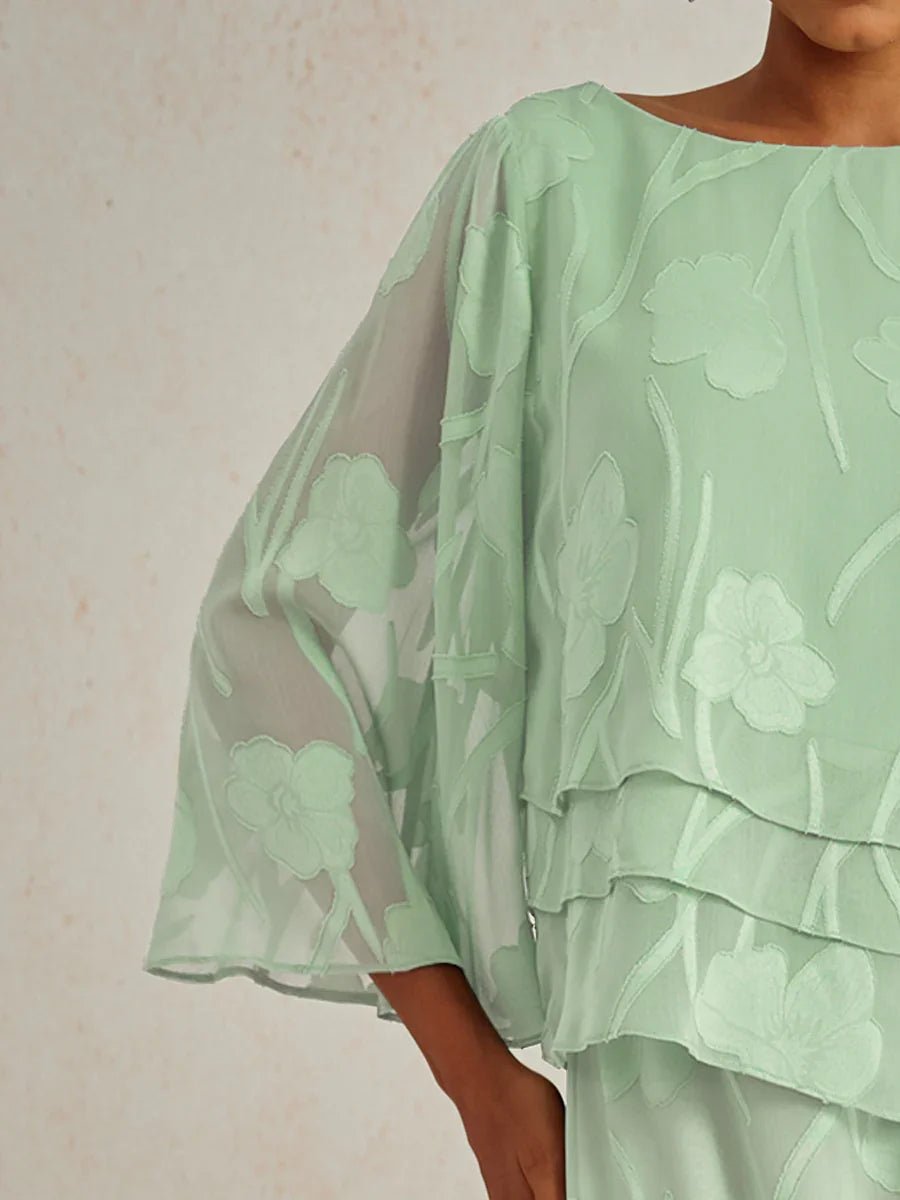 Blusa floral de gasa con capas - Nhaura