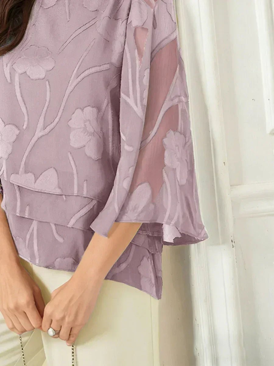 Blusa floral de gasa con capas - Nhaura