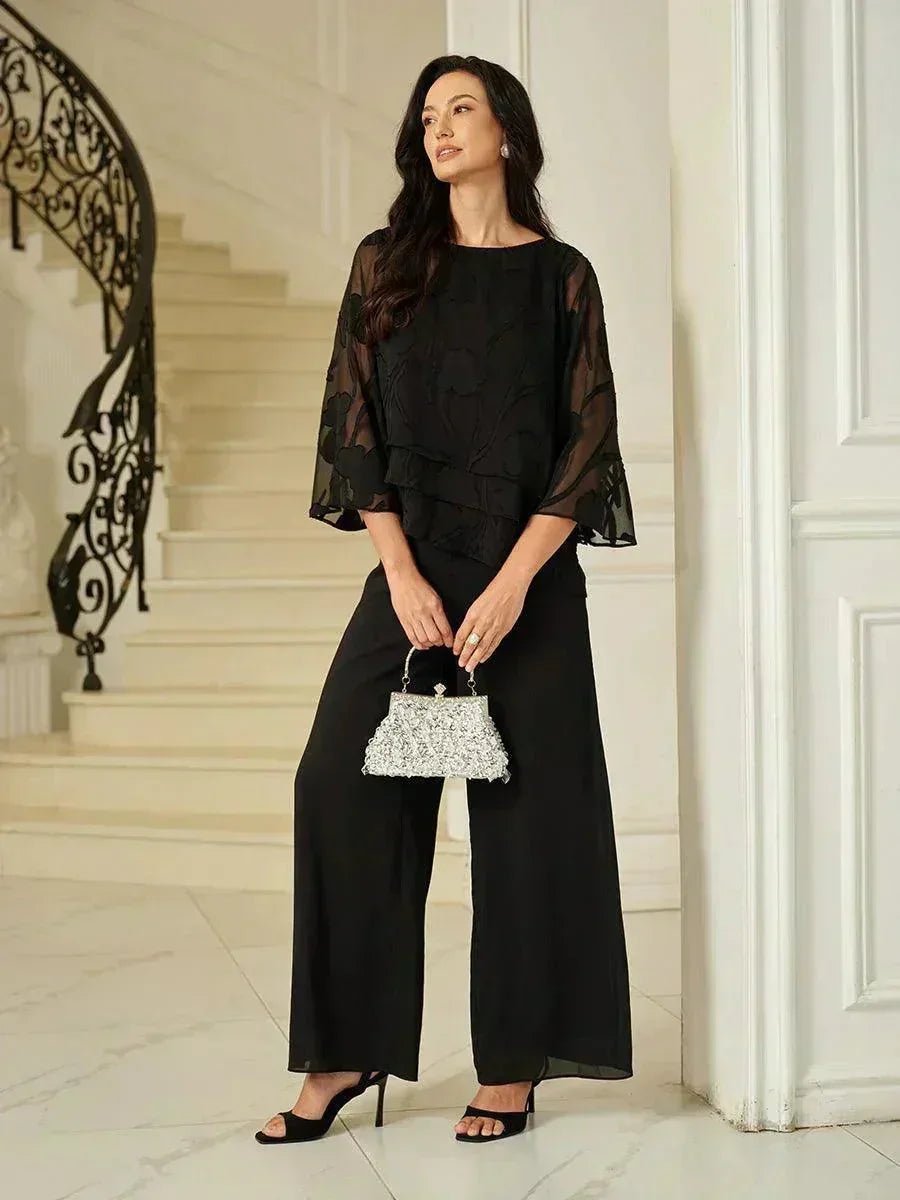 Blusa floral de gasa con capas - Nhaura