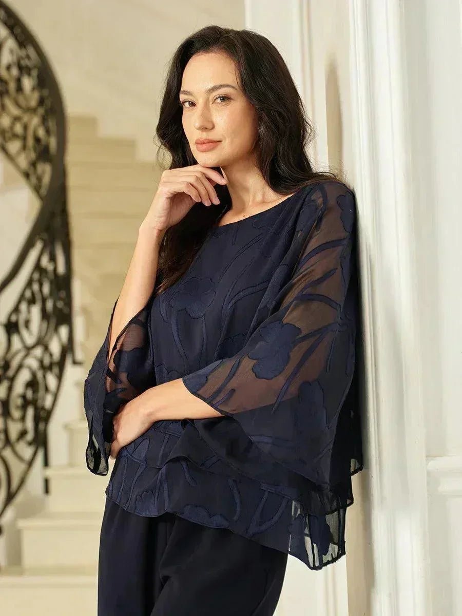 Blusa floral de gasa con capas - Nhaura