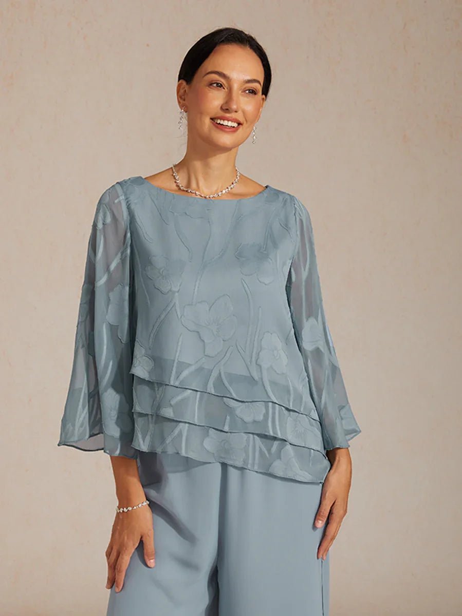 Blusa floral de gasa con capas - Nhaura