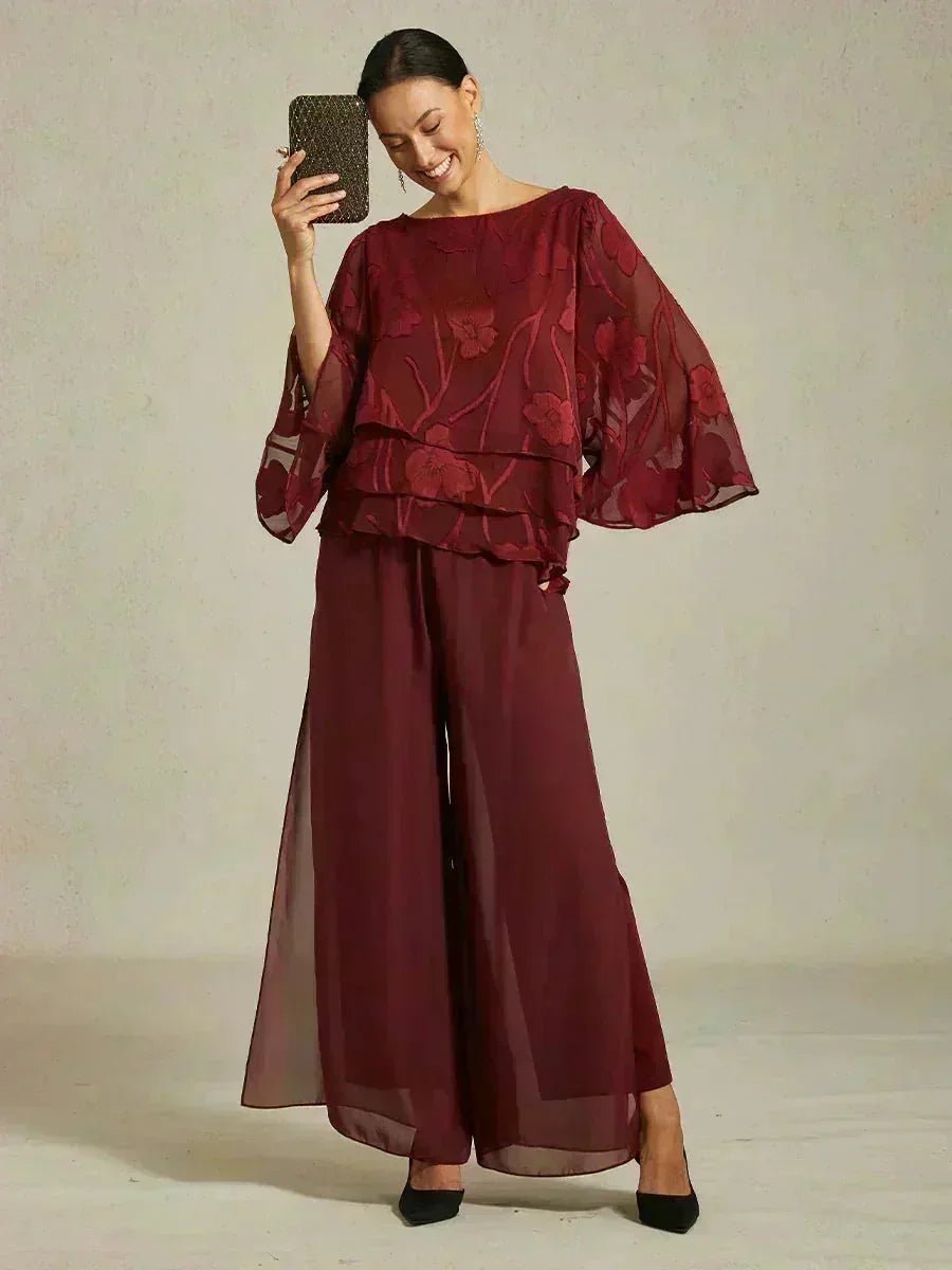 Blusa floral de gasa con capas - Nhaura