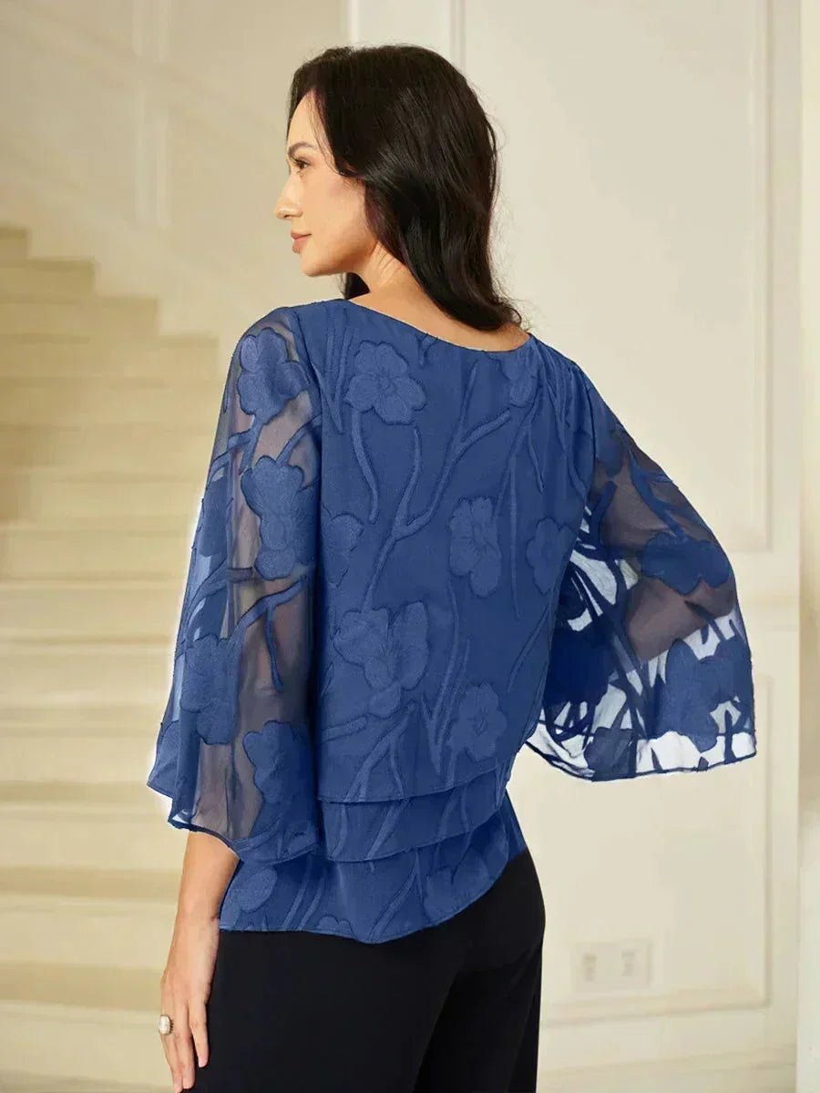 Blusa floral de gasa con capas - Nhaura