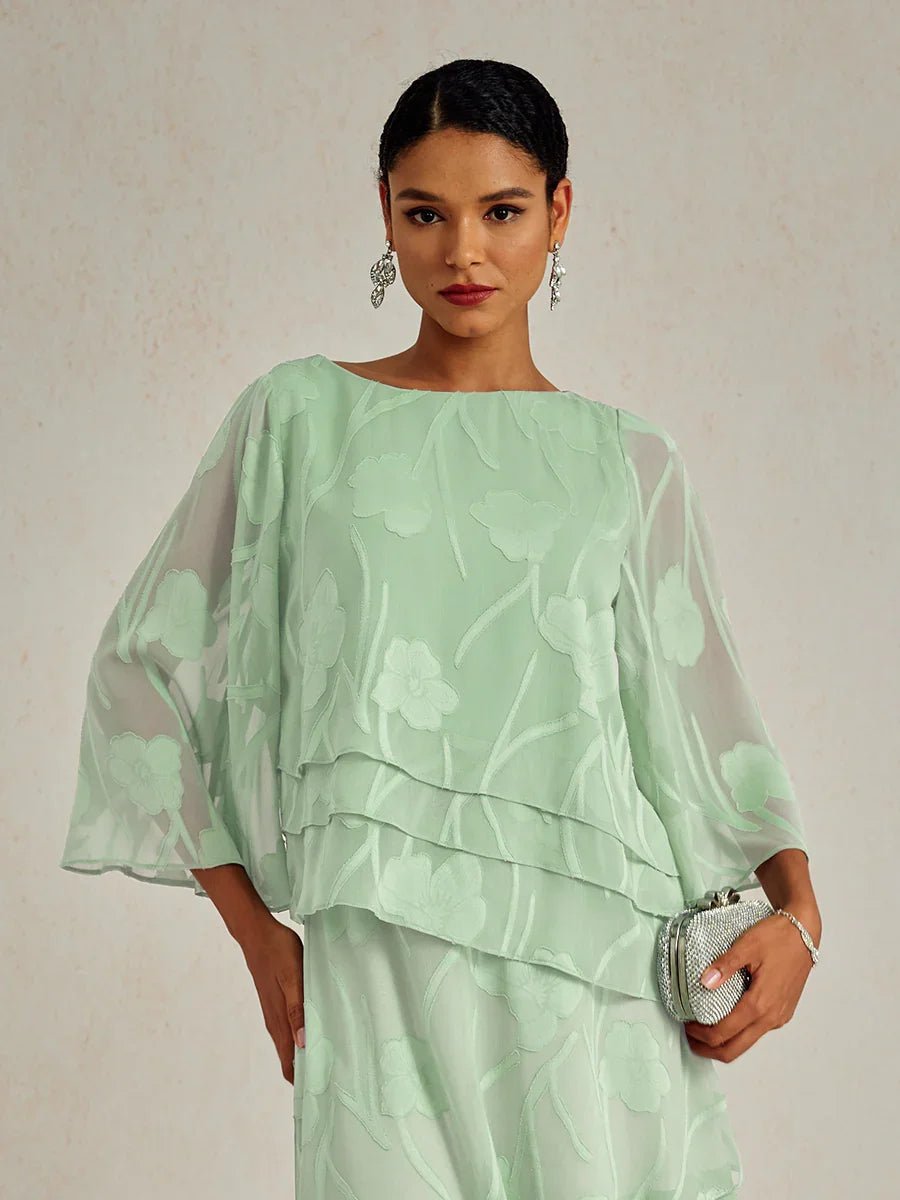 Blusa floral de gasa con capas - Nhaura