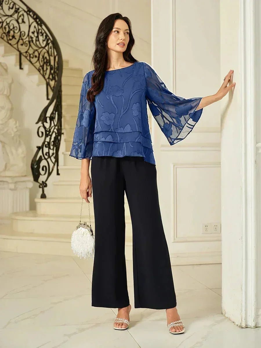 Blusa floral de gasa con capas - Nhaura