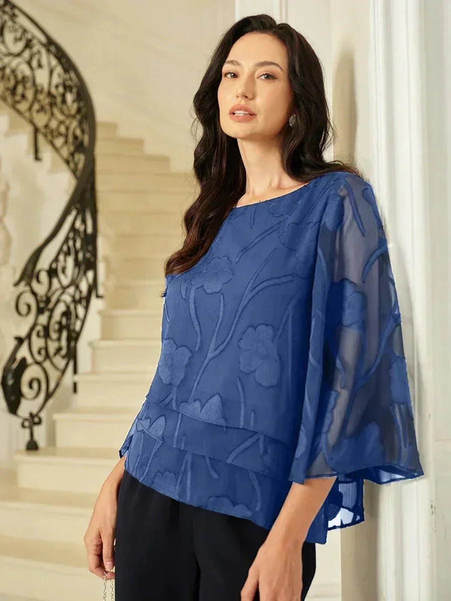 Blusa floral de gasa con capas - Nhaura
