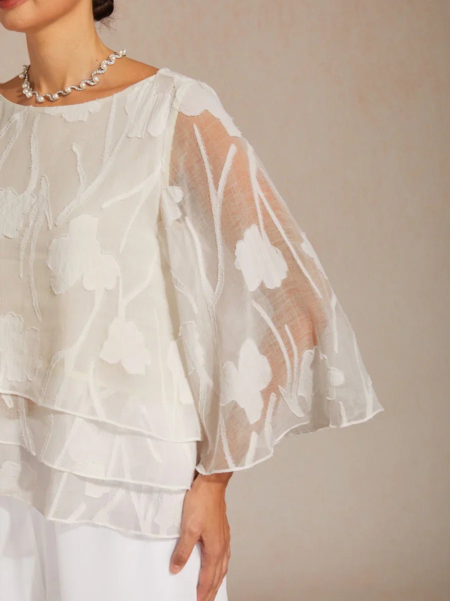 Blusa floral de gasa con capas - Nhaura
