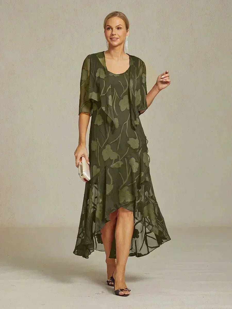 Bolero de gasa floral semitransparente con manga 3/4 - Nhaura