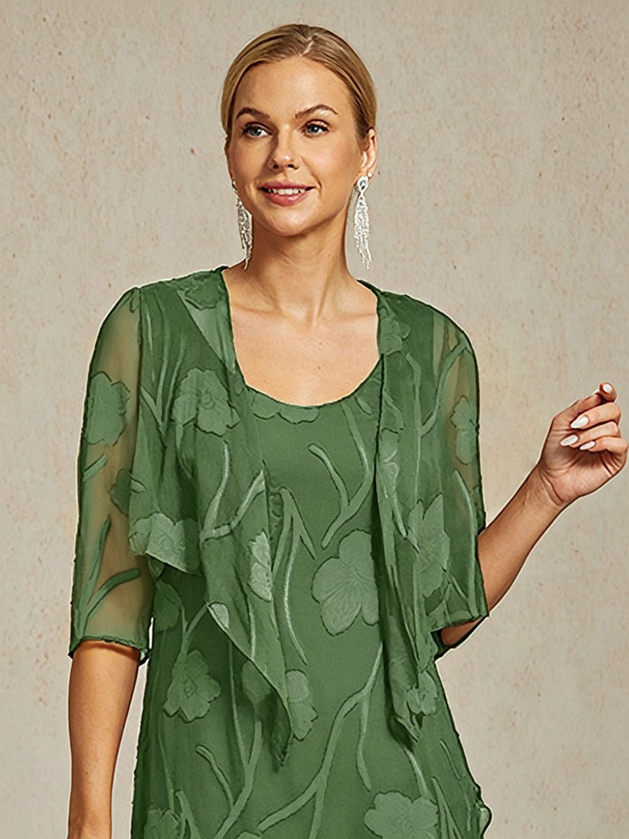 Bolero de gasa floral semitransparente con manga 3/4 - Nhaura