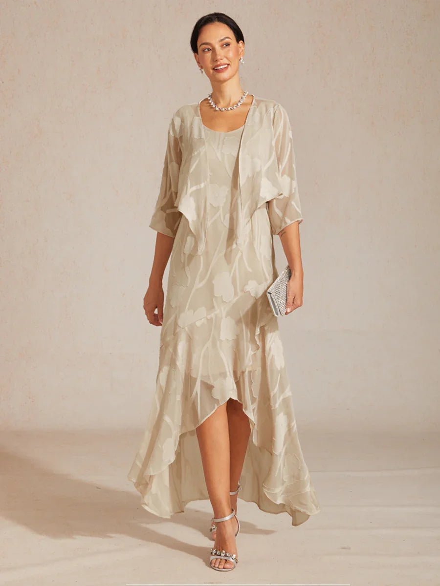 Bolero de gasa floral semitransparente con manga 3/4 - Nhaura